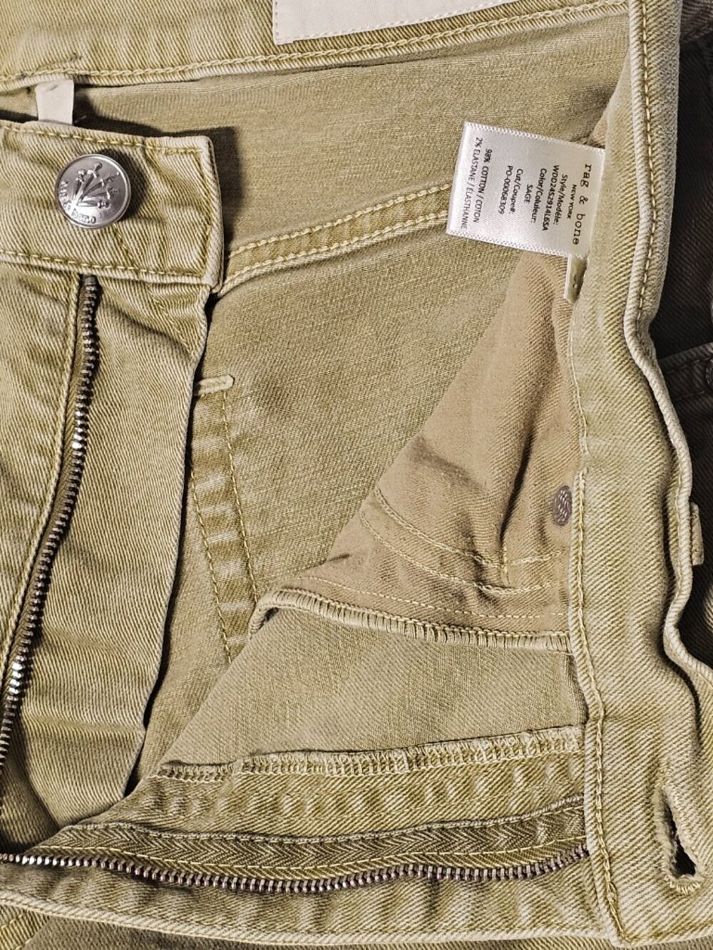 Rag & Bone Andi High Rise Ankle Wide Leg Jeans Size 31 in Sage - Picture 13 of 13
